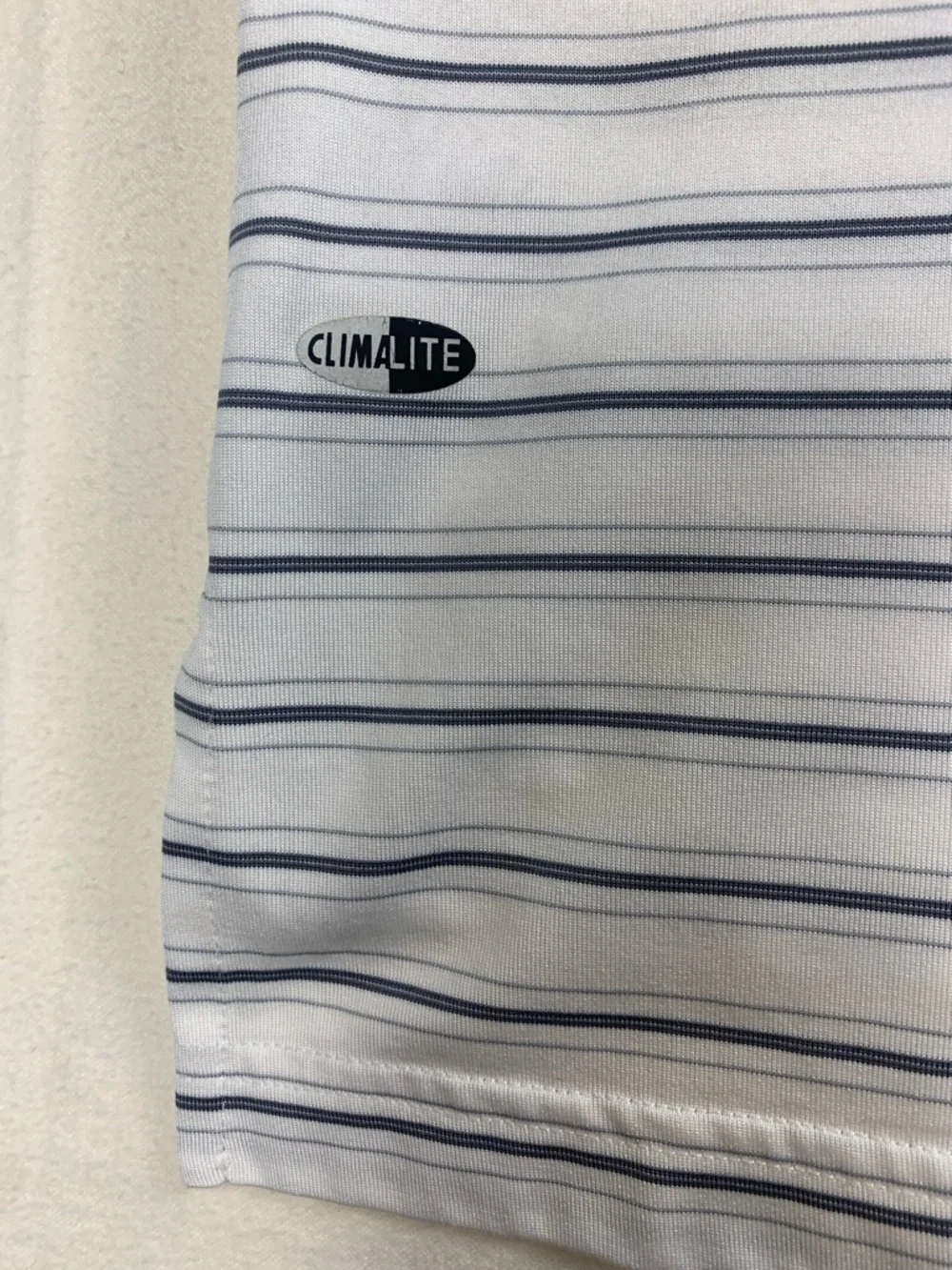 Adidas Windance Stripe White Gray Navy Golf Polo GUC XXL Climate Short‎ Sleeve